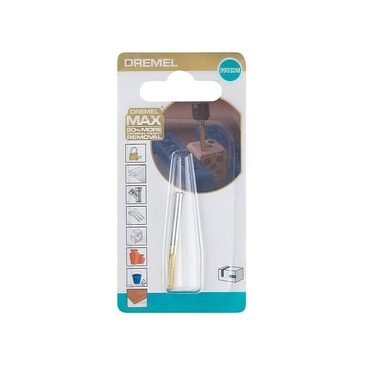 Fraise a graver - DREMEL - Max 9903 - Carbure de tungstene - Ø3,2mm - Longévité maximale