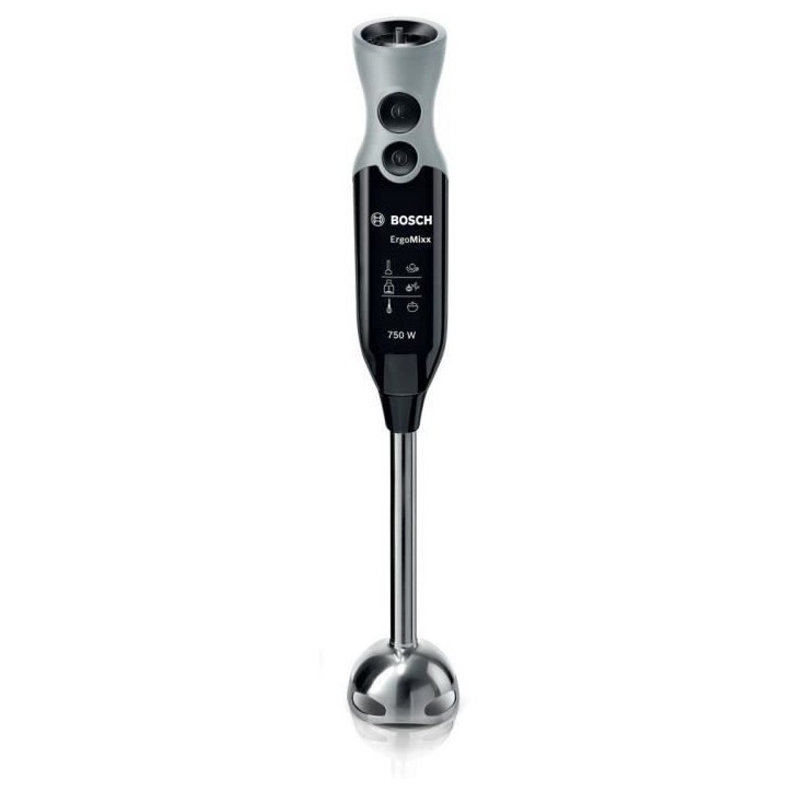 Mixeur Plongeant BOSCH ErgoMixx MSM67160 – Puissance de 750 W – Mini-hachoir et fouet inclus - Noir