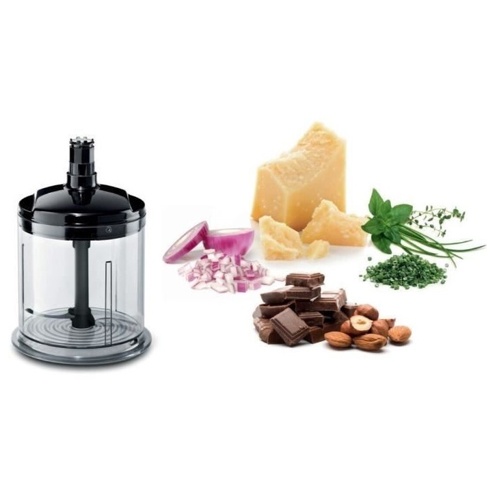 Mixeur Plongeant BOSCH ErgoMixx MSM67160 – Puissance de 750 W – Mini-hachoir et fouet inclus - Noir