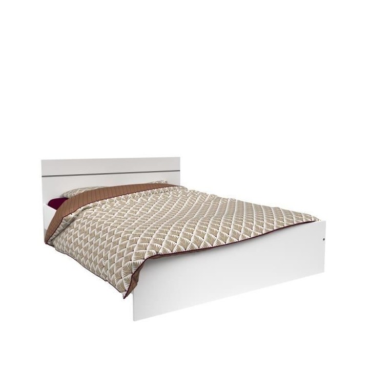 Chambre complete BOSTON : Lit adulte 140x190 + Commode + 2 Chevets - Décor blanc - Fabriqué en France Chambre complete BOSTON : Lit adulte 140x190 + Commode + 2 Chevets - Décor blanc - Fabriqué en France