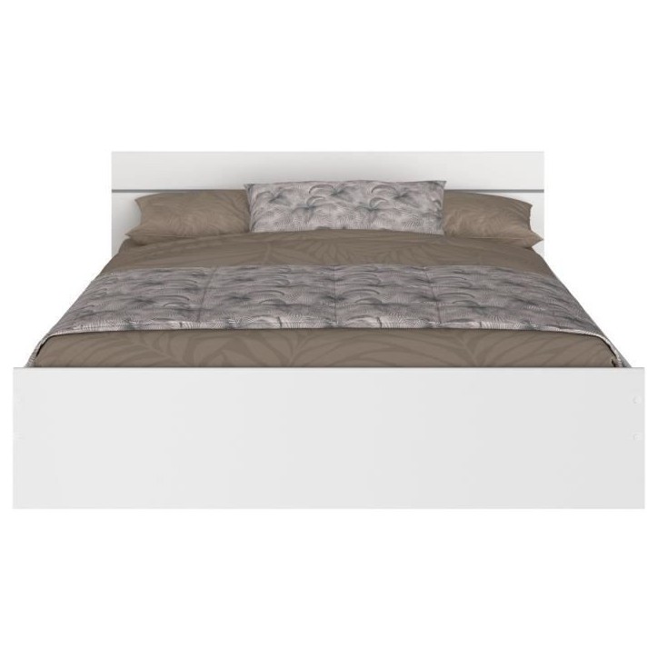 Lit adulte BOSTON 160x200 - Décor blanc - Fabriqué en France Lit adulte BOSTON 160x200 - Décor blanc - Fabriqué en France