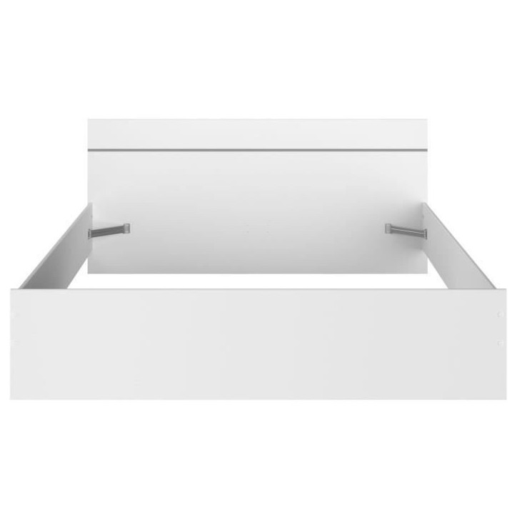 Lit adulte BOSTON 160x200 - Décor blanc - Fabriqué en France Lit adulte BOSTON 160x200 - Décor blanc - Fabriqué en France