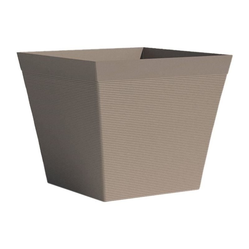 Pot carré - GARDEN ID - Green Care Impact Taupe - 29 x 26 cm - Garant