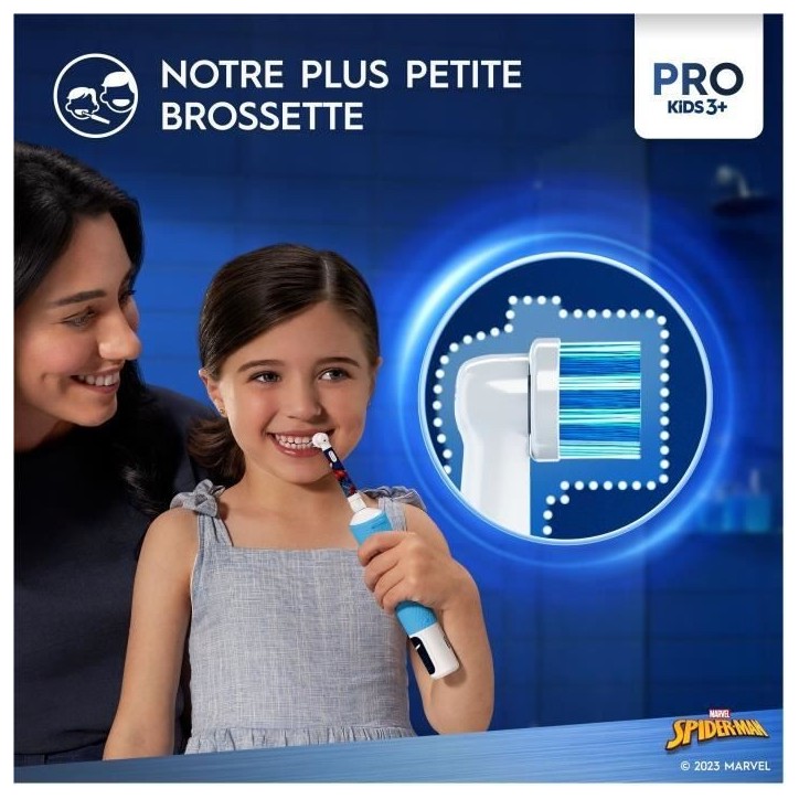 Brosse a dents électrique - ORAL-B - Kids 1 manche Marvel Spider-Man - 1 brossette - 1 étui de voyage - 3 ans et + Brosse a dents électrique - ORAL-B - Kids 1 manche Marvel Spider-Man - 1 brossette - 1 étui de voyage - 3 ans et +