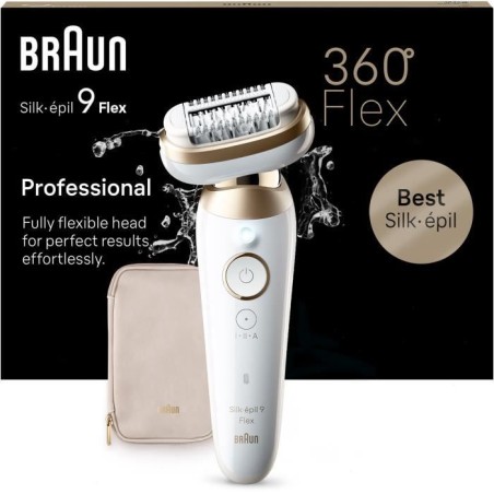 Épilateur - BRAUN - Silk-épil 9-011 3D - Sans fil - 2 modes - Blanc