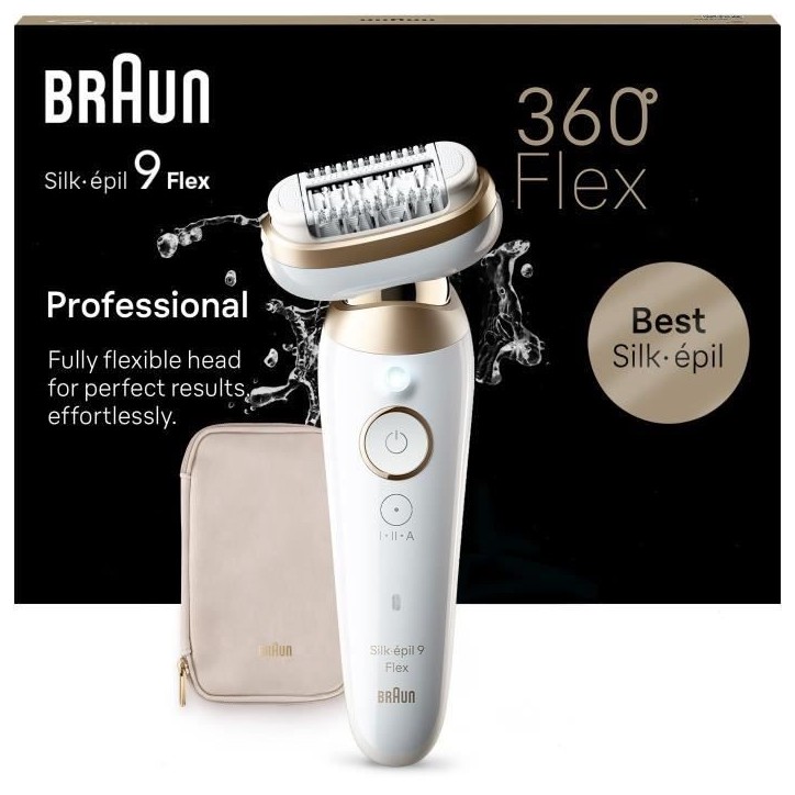 Épilateur - BRAUN - Silk-épil 9-011 3D - Sans fil - 2 modes - Blanc