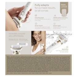 Épilateur - BRAUN - Silk-épil 9-011 3D - Sans fil - 2 modes - Blanc