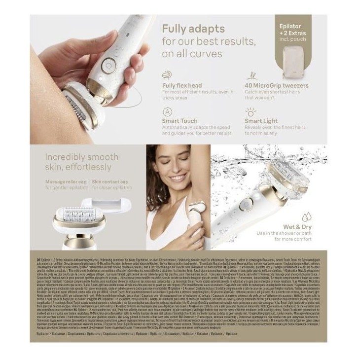 Épilateur - BRAUN - Silk-épil 9-011 3D - Sans fil - 2 modes - Blanc