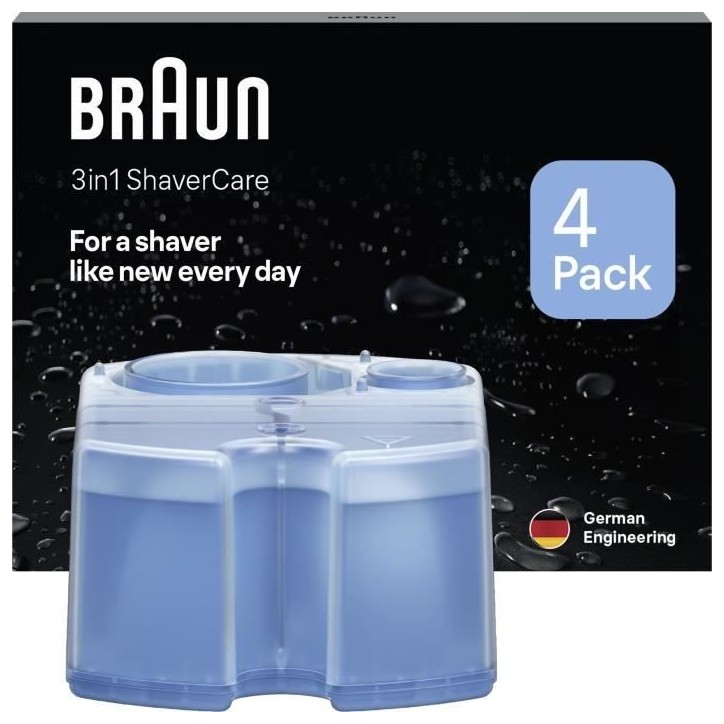 Cartouche de nettoyage - BRAUN - CCR4 Recharges clean & renew - Pour station SmartCare - Pack de 4