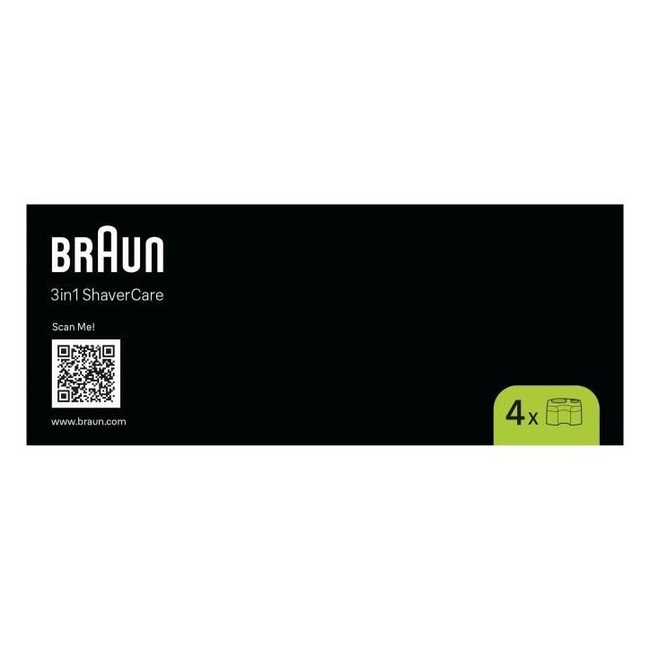 Cartouche de nettoyage - BRAUN - CCR4 Recharges clean & renew - Pour station SmartCare - Pack de 4