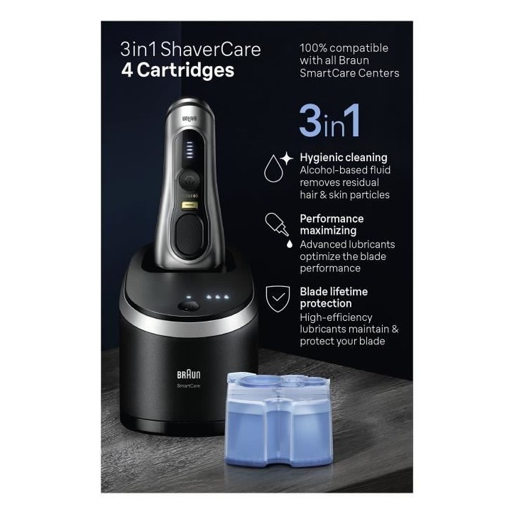 Cartouche de nettoyage - BRAUN - CCR4 Recharges clean & renew - Pour station SmartCare - Pack de 4