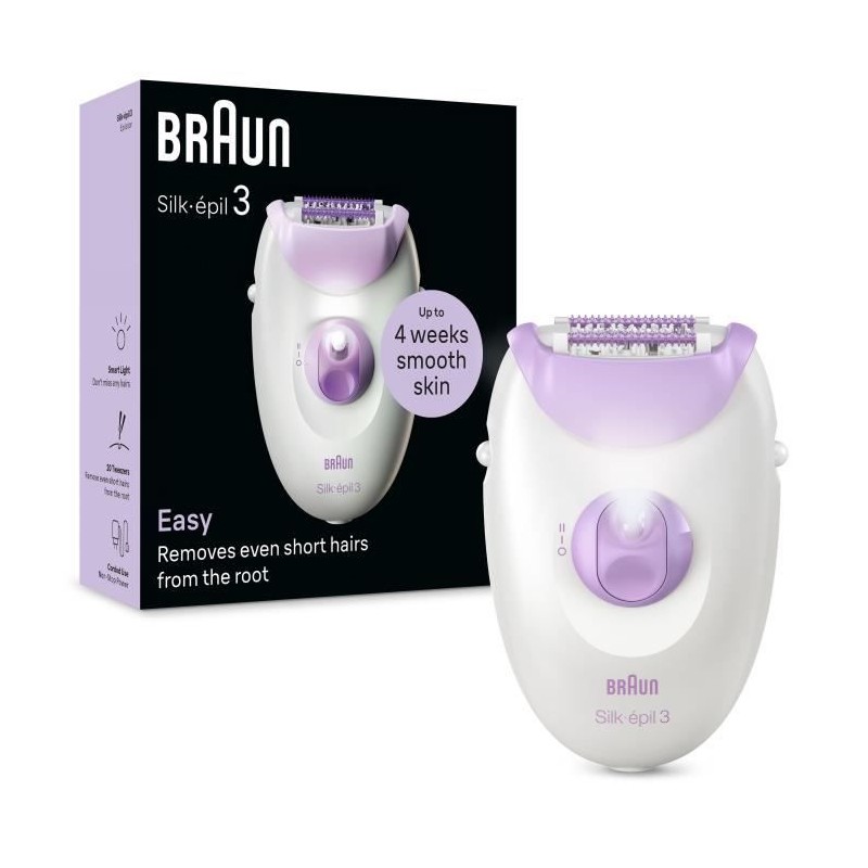 Épilateur électrique filaire - BRAUN - SILK EPIL 3-000 - 2 vitesses