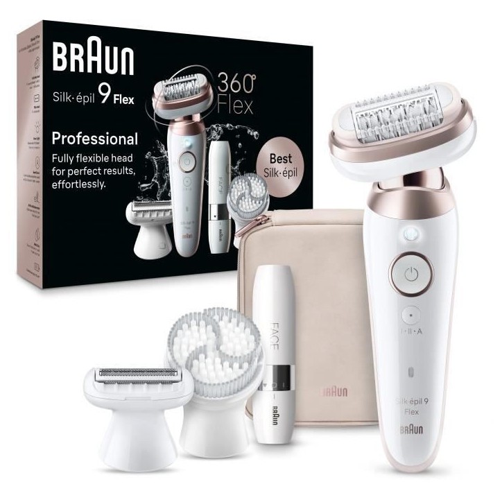 Épilateur électrique - BRAUN - SILK EPIL 9 Flex - 2 vitesses - Sans fil - 50 min Épilateur électrique - BRAUN - SILK EPIL 9 Flex - 2 vitesses - Sans fil - 50 min