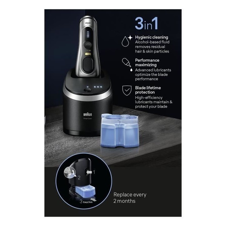 Cartouche de nettoyage - BRAUN - CCR2 Recharges clean & renew - Pour station SmartCare - Pack de 2 Cartouche de nettoyage - BRAUN - CCR2 Recharges clean & renew - Pour station SmartCare - Pack de 2