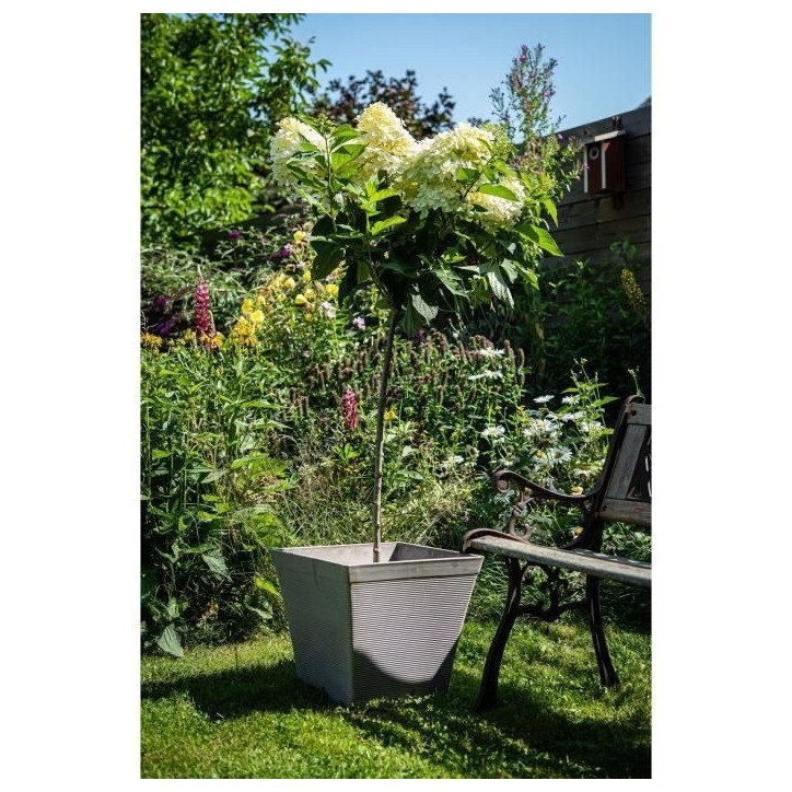 Pot carré - GARDEN ID - Green Care Impact Taupe - 29 x 26 cm - Garanti 10ans - 100% recyclé - UV/gel résistant