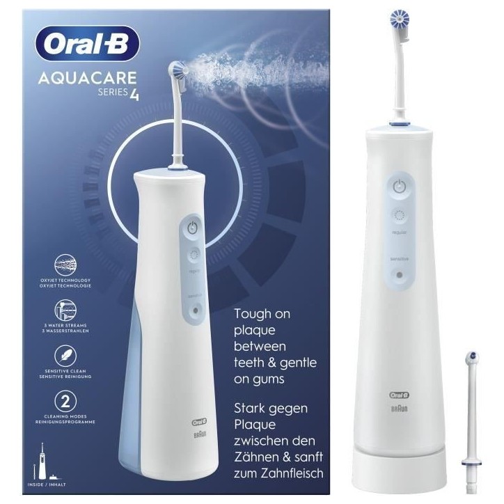 Brosse a dents électrique Oral B Jet Dentaire Oral B Aquacare 4 BLANC