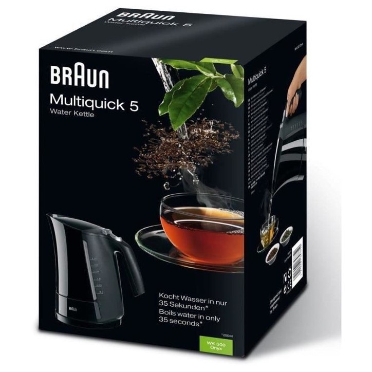 Bouilloire électrique BRAUN Multiquick 5 - 1,6 L - Noir - Systeme d'ébullition rapide