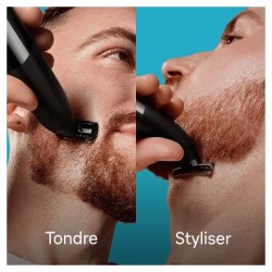Tondeuse hybride BRAUN Series X XT3100 pour visage avec lame flexible