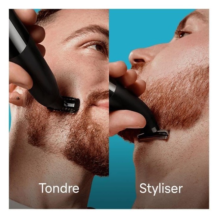 Tondeuse hybride BRAUN Series X XT3100 pour visage avec lame flexible 4D, étanche, 3 sabots - Homme Tondeuse hybride BRAUN Series X XT3100 pour visage avec lame flexible 4D, étanche, 3 sabots - Homme
