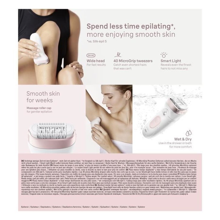 Épilateur électrique - BRAUN - SILK EPIL 7 SE 7-000 - 2 vitesses - Sans fil - 40 min - Blanc / Rose Épilateur électrique - BRAUN - SILK EPIL 7 SE 7-000 - 2 vitesses - Sans fil - 40 min - Blanc / Rose
