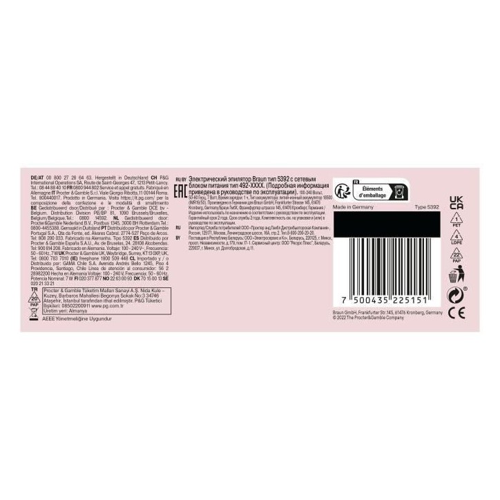 Épilateur électrique - BRAUN - SILK EPIL 7 SE 7-000 - 2 vitesses - Sans fil - 40 min - Blanc / Rose Épilateur électrique - BRAUN - SILK EPIL 7 SE 7-000 - 2 vitesses - Sans fil - 40 min - Blanc / Rose