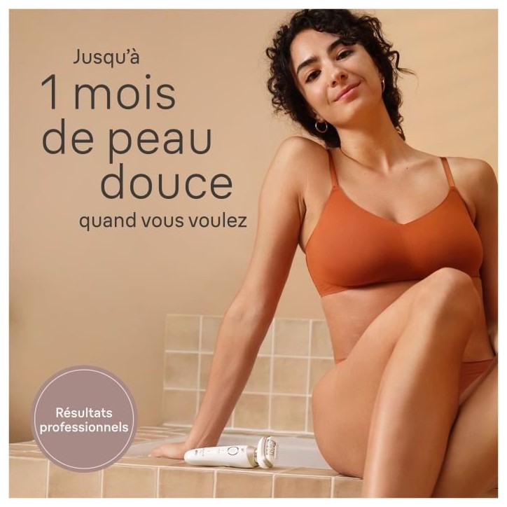 Épilateur électrique - BRAUN - Silk-épil 9 Flex - Épilation Facile - 9-041 3D - Blanc / Doré