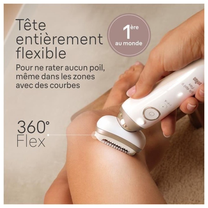 Épilateur électrique - BRAUN - Silk-épil 9 Flex - Épilation Facile - 9-041 3D - Blanc / Doré