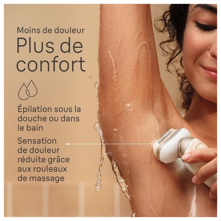 Épilateur électrique - BRAUN - Silk-épil 9 Flex - Épilation Facile - 9-041 3D - Blanc / Doré