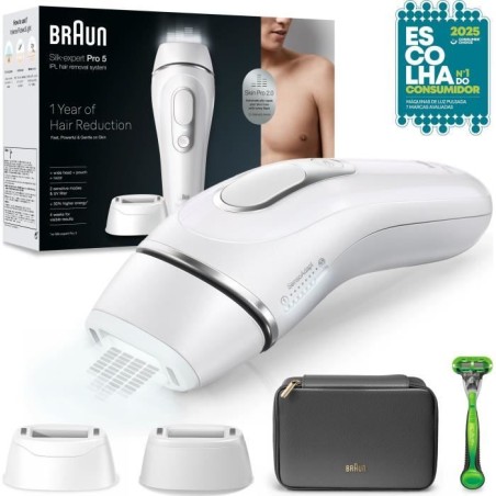 Epilateur a lumiere pulsée - BRAUN - IPL PL5145 - Blanc, vert et noir