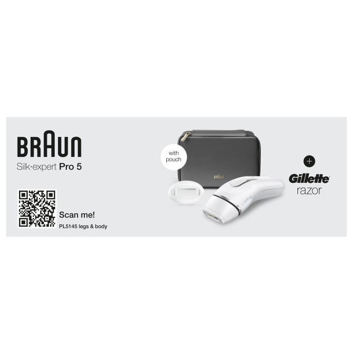 Epilateur a lumiere pulsée - BRAUN - IPL PL5145 - Blanc, vert et noir