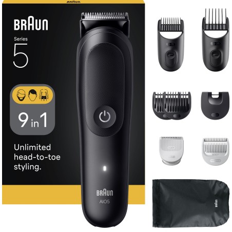 Tondeuse cheveux et barbe - Série 5- BRAUN - AIO5540 - 120 min - 14 r