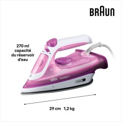 Fer vapeur - BRAUN - FI3124PU Freestyle 3 - Puissance 2400 W - Semelle