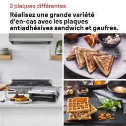 Grill - BRAUN - Sandwich Maker 5 SM5005 - 800 W - Inox / Noir