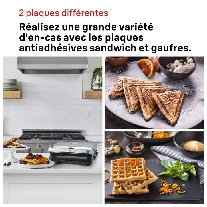 Grill - BRAUN - Sandwich Maker 5 SM5005 - 800 W - Inox / Noir