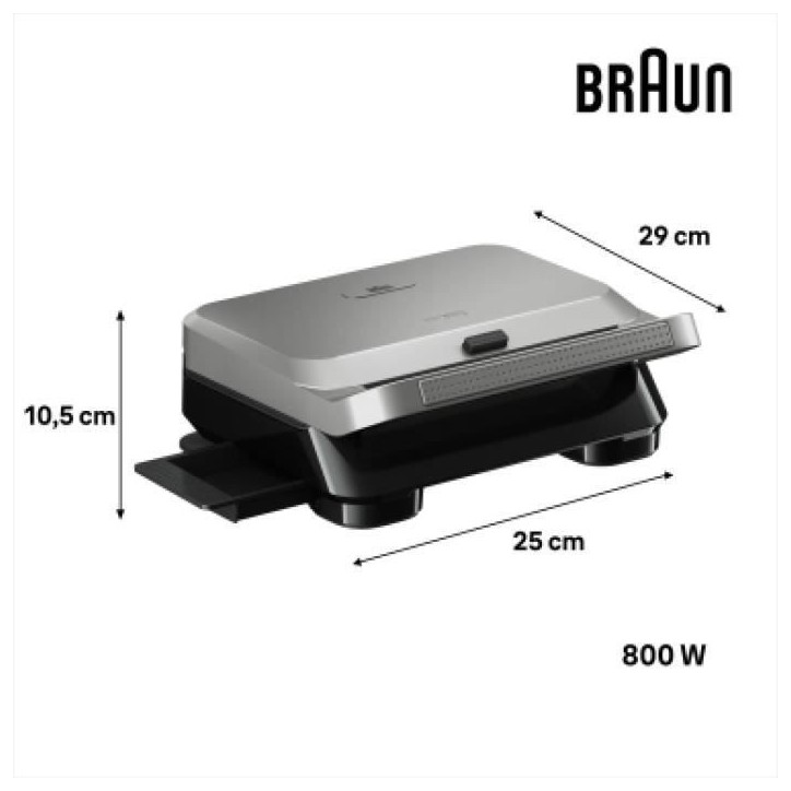 Grill - BRAUN - Sandwich Maker 5 SM5006 - 800 W - Inox / Noir