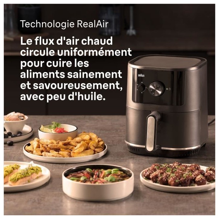 Air Fryer - BRAUN - MultiFry 3 - 1500 W - 4,3 L - Noir