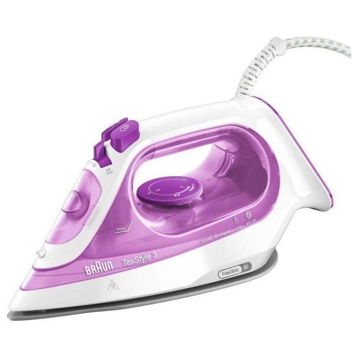 Fer Vapeur BRAUN SI3030PU - TexStyle - Systeme anti-tartre - débit vapeur 45g/min