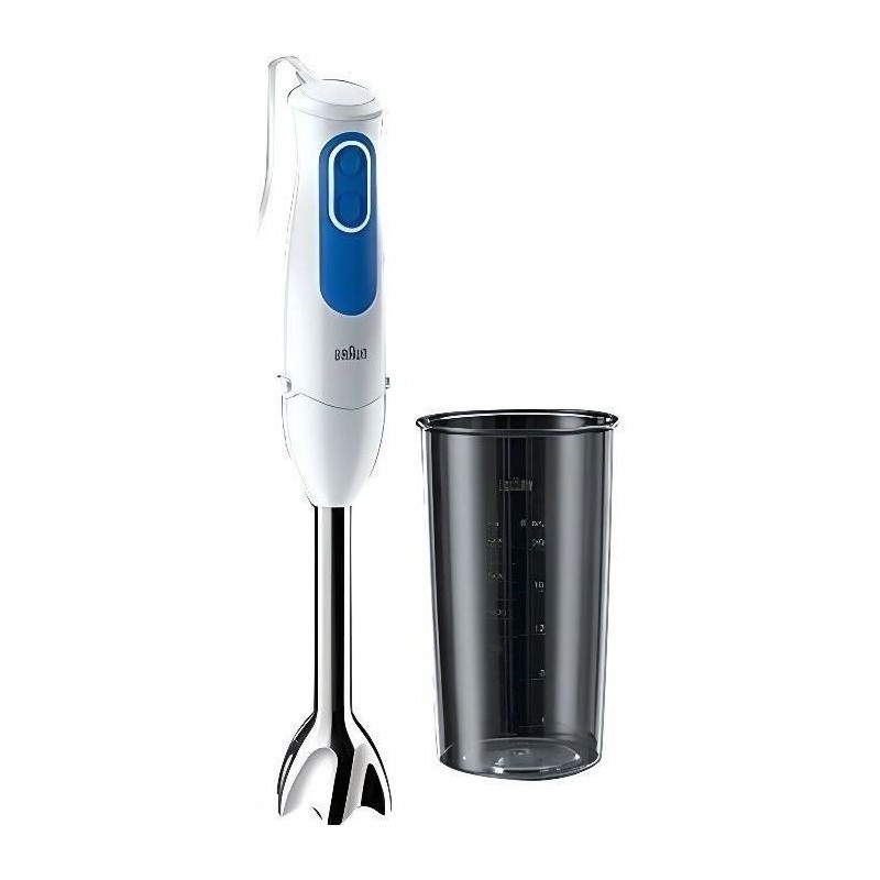 Mixeur plongeant BRAUN MQ3000WH Smoothie Plus - Pied mixeur Blanc et B Mixeur plongeant BRAUN MQ3000WH Smoothie Plus - Pied mixeur Blanc et B