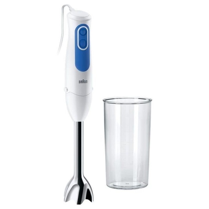 Mixeur plongeant BRAUN MQ3000WH Smoothie Plus - Pied mixeur Blanc et Bleu Mixeur plongeant BRAUN MQ3000WH Smoothie Plus - Pied mixeur Blanc et Bleu