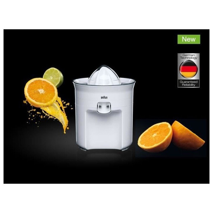 Presse-agrumes électrique BRAUN CJ3050WH - 60W - Blanc - Bec anti-goutte