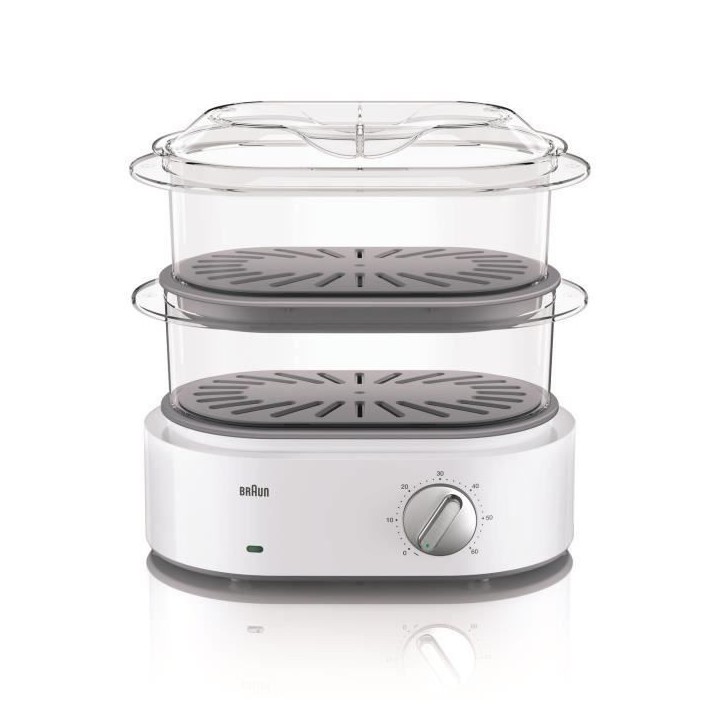 Cuiseur vapeur BRAUN Identity Collection FS5100WH - Blanc - 850W - 3.1L - Turbo vapeur - Cuiseur a oeufs