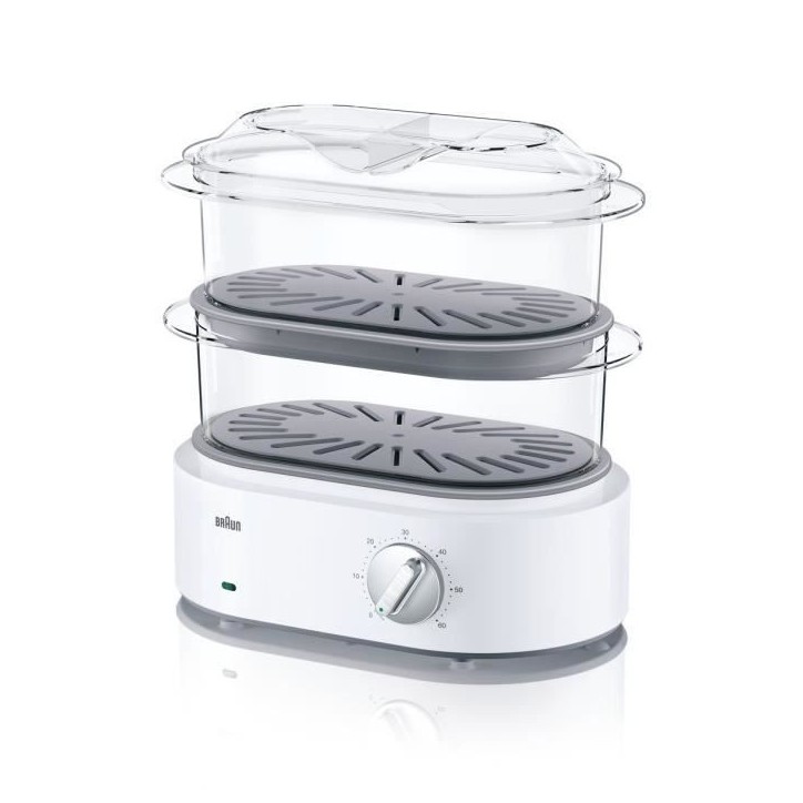 Cuiseur vapeur BRAUN Identity Collection FS5100WH - Blanc - 850W - 3.1L - Turbo vapeur - Cuiseur a oeufs