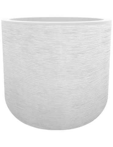 EDA PLASTIQUE - Pot rond 40 cm Graphit'Up - 32,5 L - Blanc cérusé