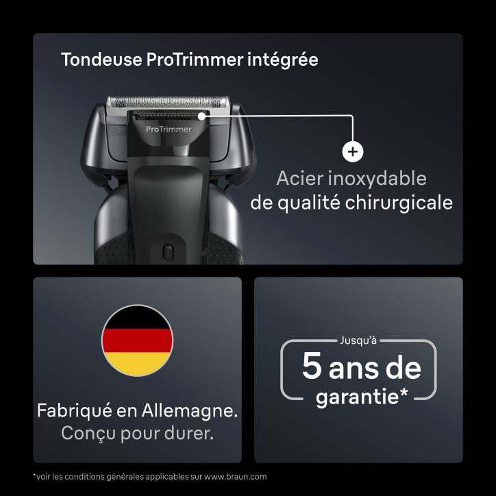 Rasoir électrique BRAUN Series 8 - Noir - Autonomie 60 minutes - Charge rapide 5 minutes Rasoir électrique BRAUN Series 8 - Noir - Autonomie 60 minutes - Charge rapide 5 minutes