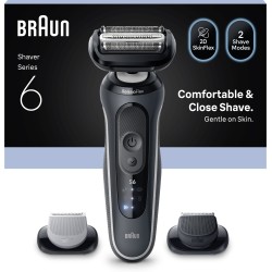 Rasoir électrique BRAUN Series 6 - Noir - Autonomie 60 minutes - Char