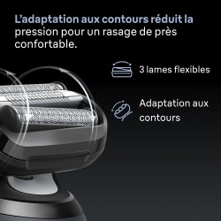 Rasoir électrique BRAUN Series 6 - Noir - Autonomie 60 minutes - Char