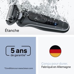 Rasoir électrique BRAUN Series 6 - Noir - Autonomie 60 minutes - Char