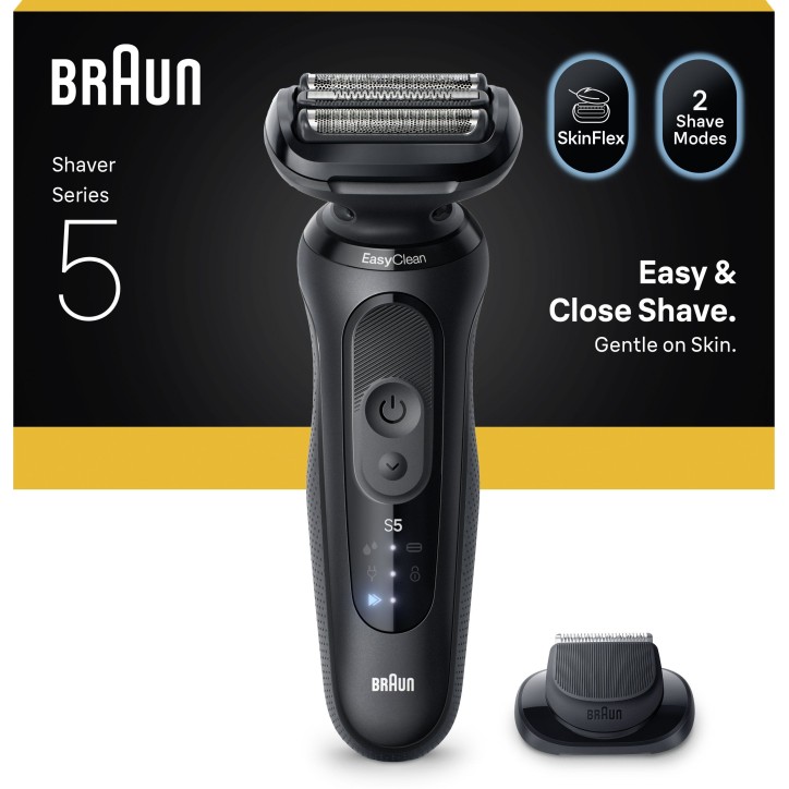Rasoir électrique BRAUN Series 5 - Noir - Autonomie 50 minutes - Charge rapide 5 minutes