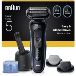 Rasoir électrique BRAUN Series 5 - Noir et bleu - Autonomie 50 minute
