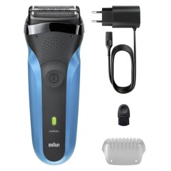 Rasoir électrique BRAUN Series 3 - Bleu et noir - Autonomie 30 minute